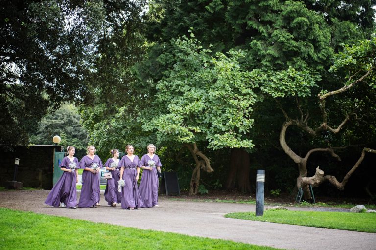 Bridesmaids arriving.