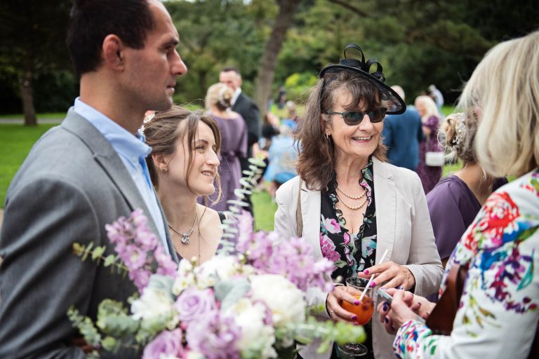 Natural candid photo taken at a wedding at Margam Country Park.