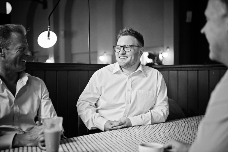 Staff profile headshot B&W