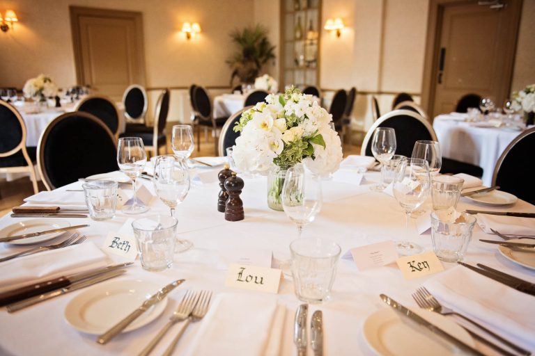 Wedding table set up at Hotel Du Vin Winchester Wedding - photo by Blooming Photography