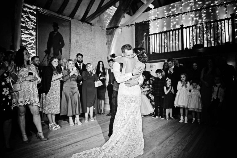 B&W first dance at Owlpen Manor.