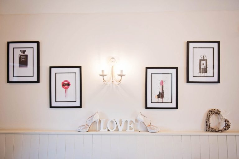 Wedding shoes at kingscote barn