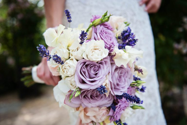 Wedding bouquet at Kingscote Barn
