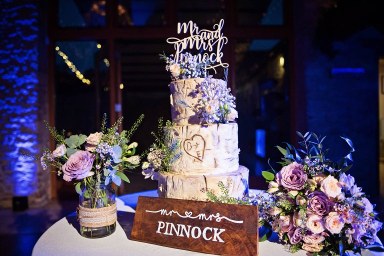 Wedding cake at Kingscote Barn