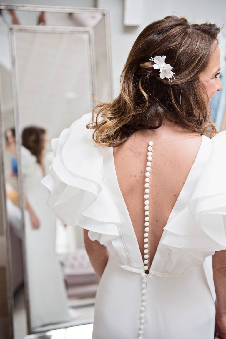 Back of the wedding dress.