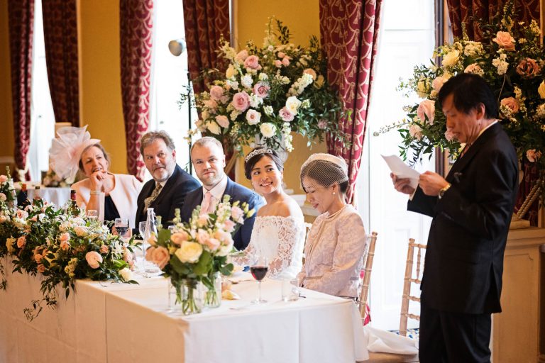 Speeches in the Library at Leigh Court. Candid photo by Blooming Photography.
