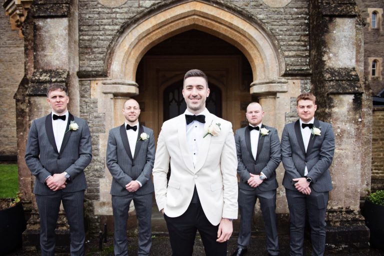 Photo of groom and his merry men at Tortworth Court.
