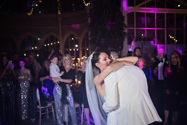 Bride and groom during their first dance