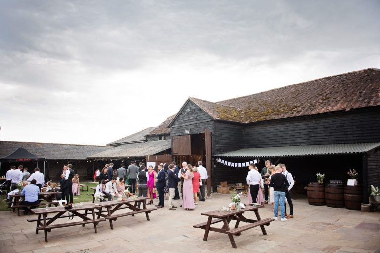 Candid overview of OverBarn wedding venue near Gloucester.