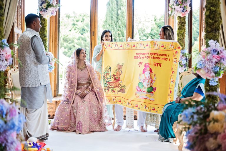 Hindu wedding ceremony Manor By The Lake photographed by Blooming Photography