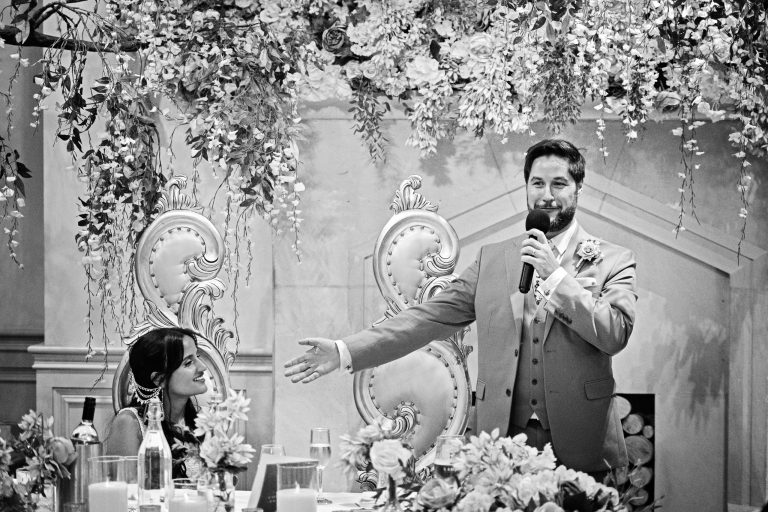 Grooms speech at Manor By The Lake, by Cheltenham photographer Ben Roberts, Blooming Photography