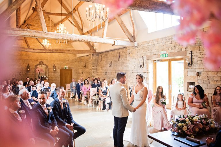 Overview of a wedding ceremony at Blackwell Grange.