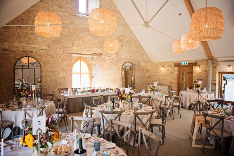 Wedding breakfast layout at Calcot Manor