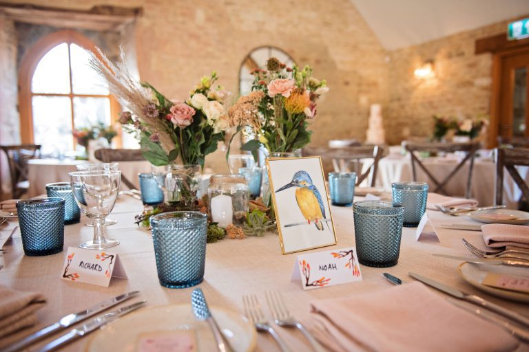 Wedding breakfast layout at Calcot Manor