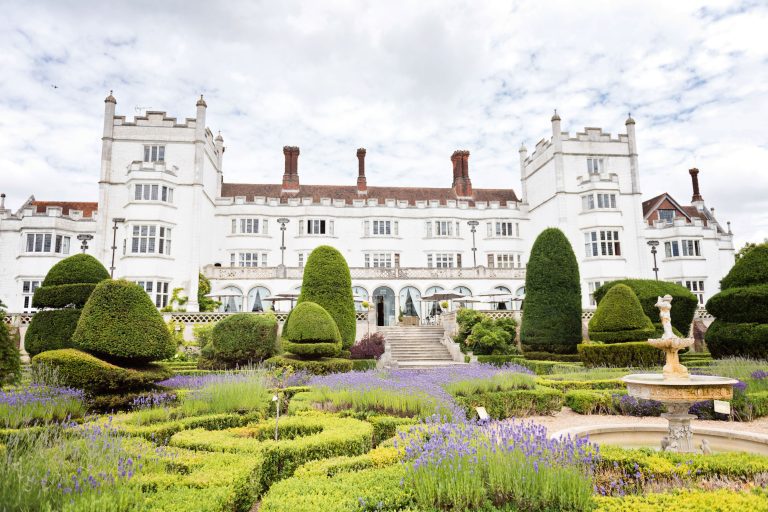 Exterior photograph of the formal grounds at Danesfield House.
