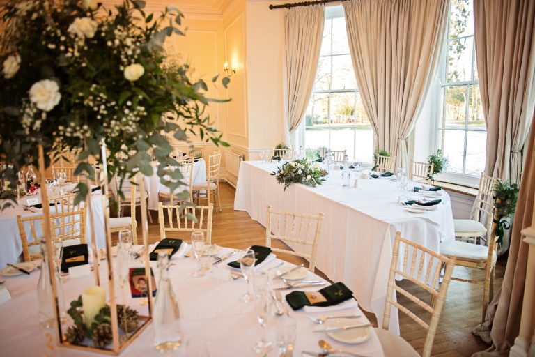Wedding breakfast layout at Eastington Park