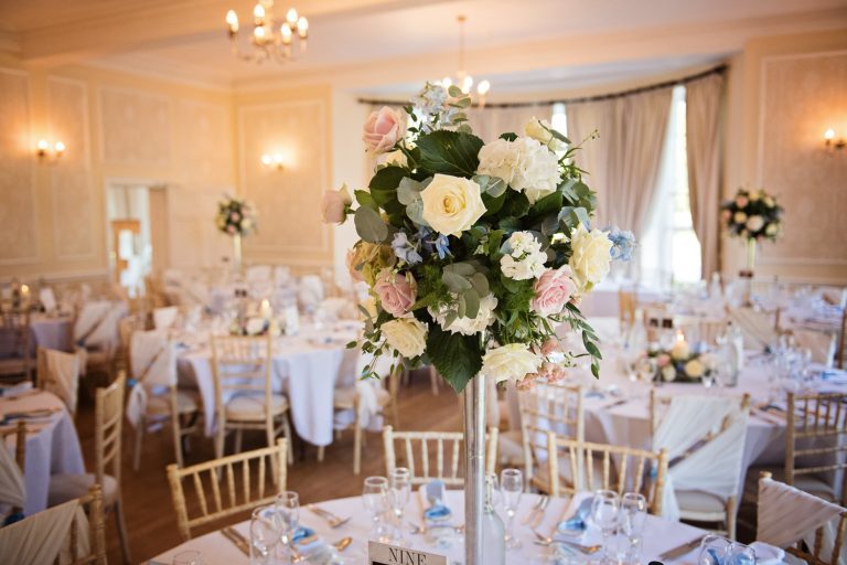 Wedding breakfast layout at Eastington Park