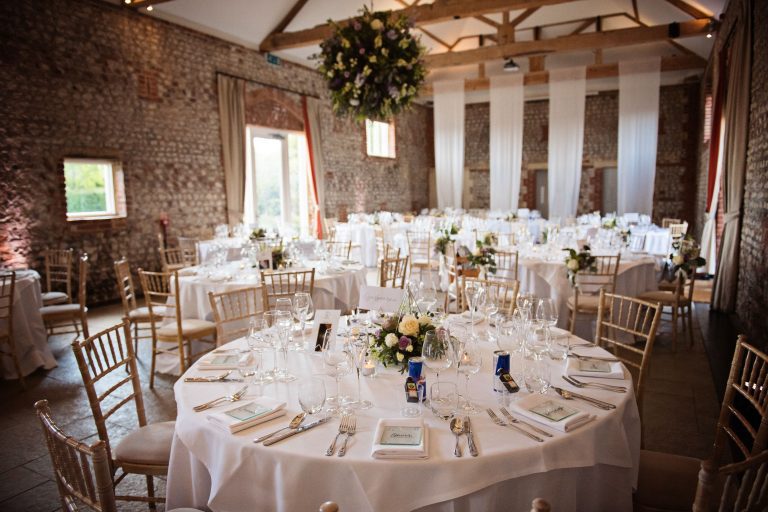 Wedding breakfast set up at Farbridge.