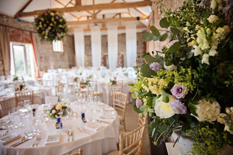 Wedding breakfast set up at Farbridge.