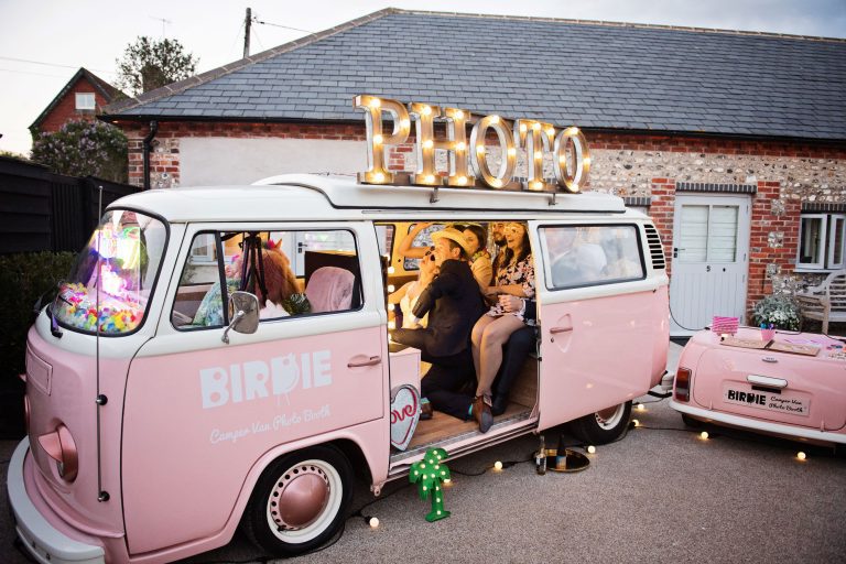 Fun set up of Birdie Campervan photo booth.