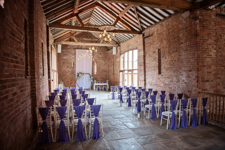 Wedding ceremony layout at Mickleton Hills Farm.