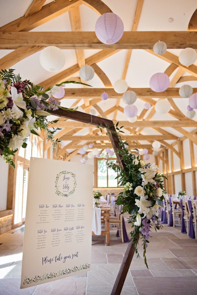 Mickleton Hills Farm wedding breakfast table plan.