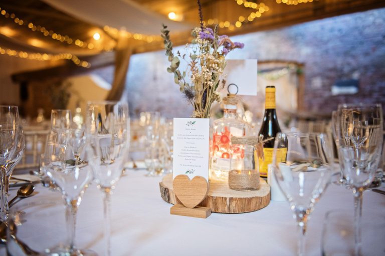 Wedding table set up.