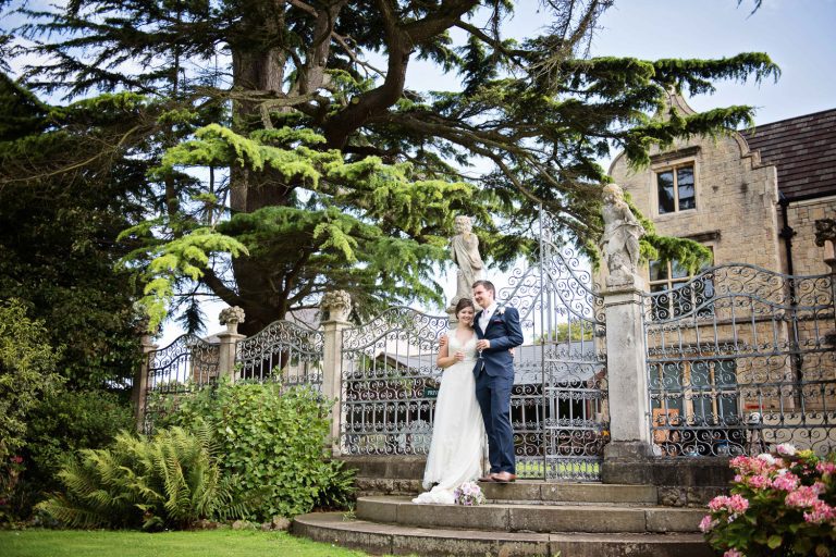 Bride and groom at Old Down Manor.