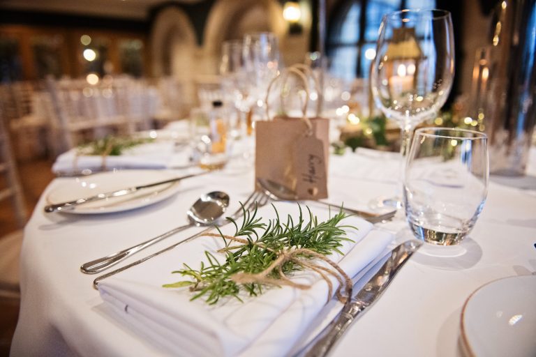 Wedding breakfast table decorations
