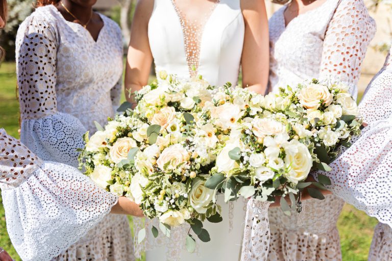 Wedding flower bouquets.