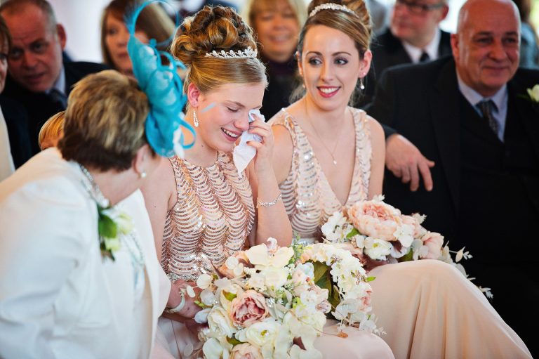 Emotional bridesmaid, candid pic.