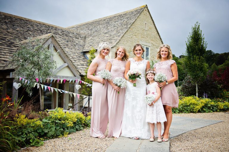 Bride and bridesmaids at Hyde House.