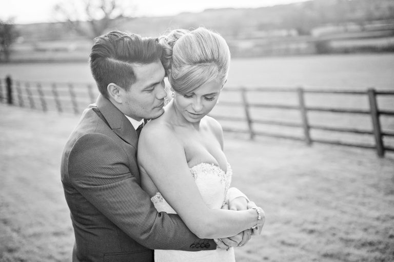 B&W documentary wedding Cotswold.