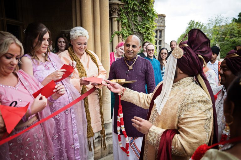 Dwar Rokai (Blocking the Entrance) a Hindu tradition, the groom's sisters or the bride's sisters block the entrance, demanding money (bribe) to let the groom enter the Manor By The Lake.