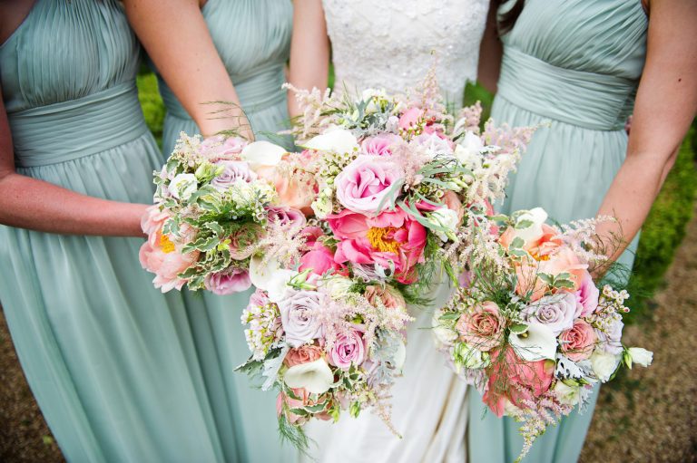 Wedding flower bouquets.