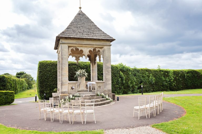 Outdoor wedding ceremony at Ellenborough Park.