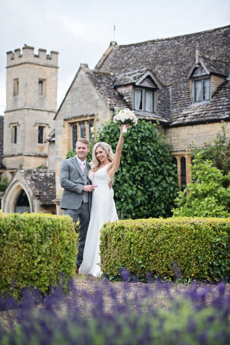 Bride and groom celbrate getting married at Ellenboroguh Park.