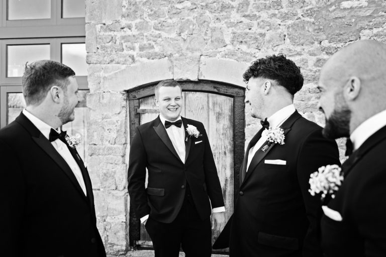 Groomsmen at Priston Mill.