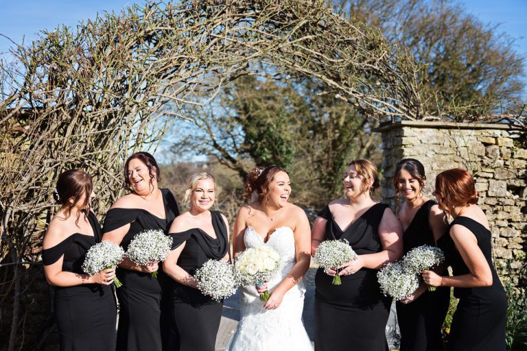 Fun brides photo t Priston Mill.