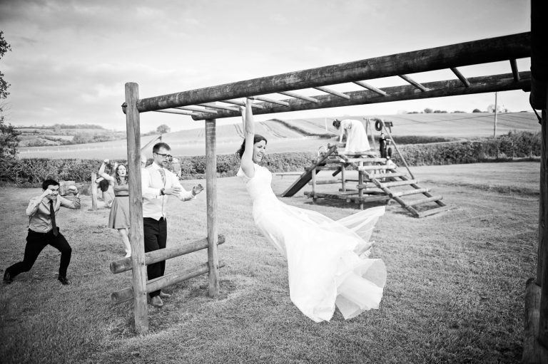 Fun bridesmaids photos at Priston Mill.