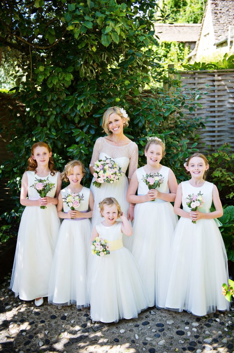 Bride and flowergirls
