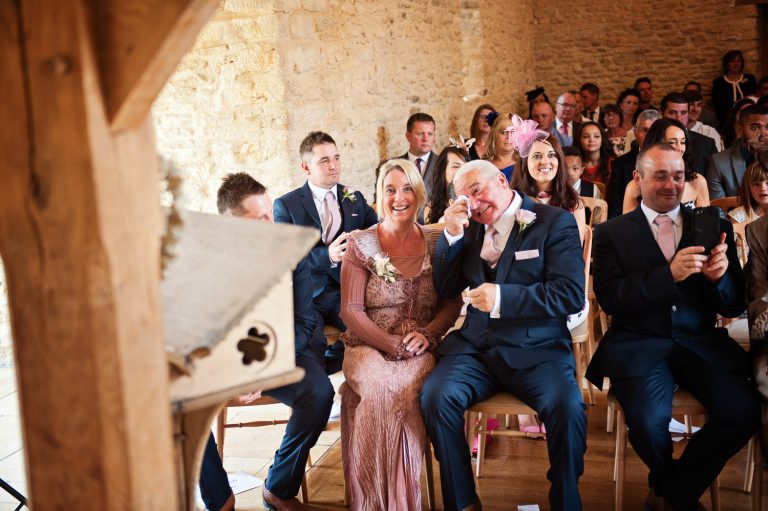 Father of the groom getting emotional. Candid photo.