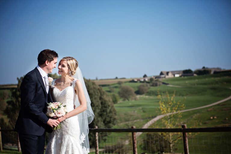 Bride and groom grab a moment.