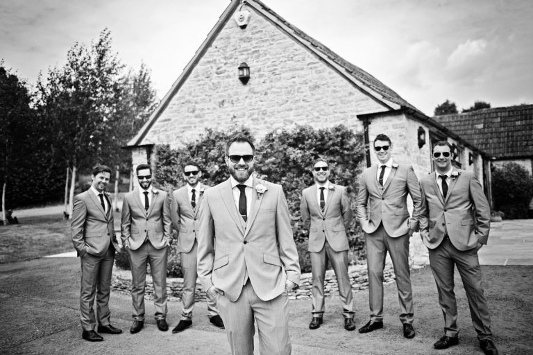 Groomsmen at Kingscote Barn.
