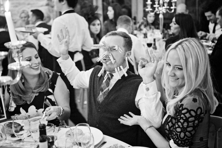 Fun peg face game at a Cotswold wedding