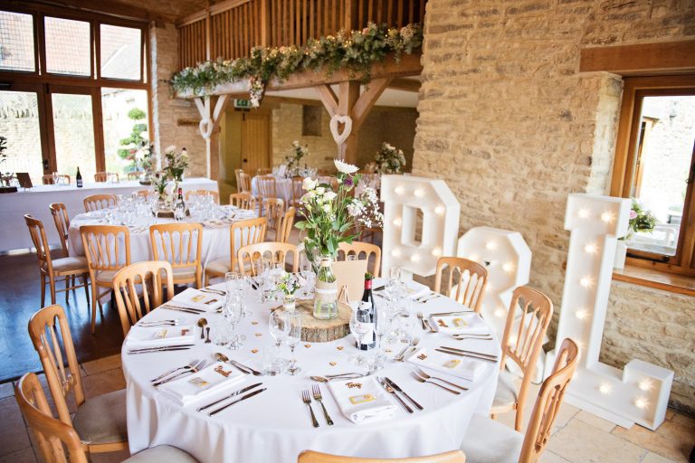 Wedding table set up