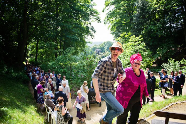 Candid wedding moments at Painswick Rococo Garden